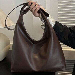 Coffee Brown  Women's Large Tote Bag Shoulder Bag With Adjustable Strap